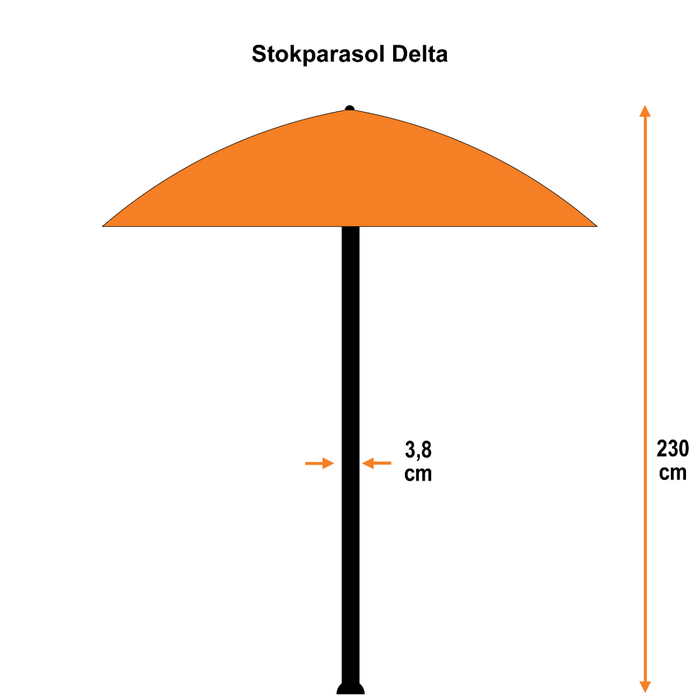 Garden Impressions Delta parasol Ø300cm d. grijs Eureka voet en hoes