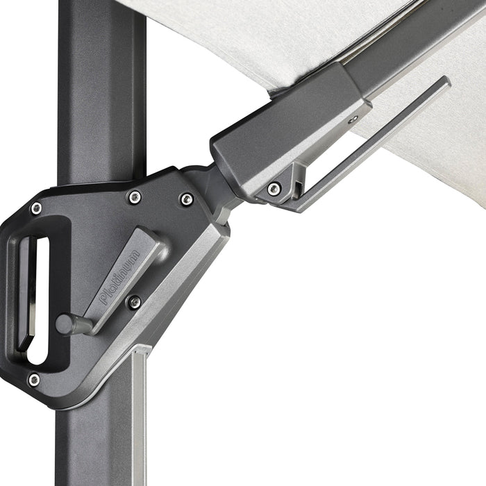 Platinum Challenger parasol T2 Premium - 2,6 x 3,5 m. - Havana Taupe