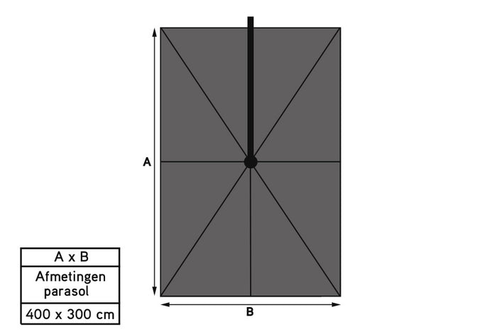 4 Seasons Finca Zweefparasol 300x400 cm. - zand|woodlook