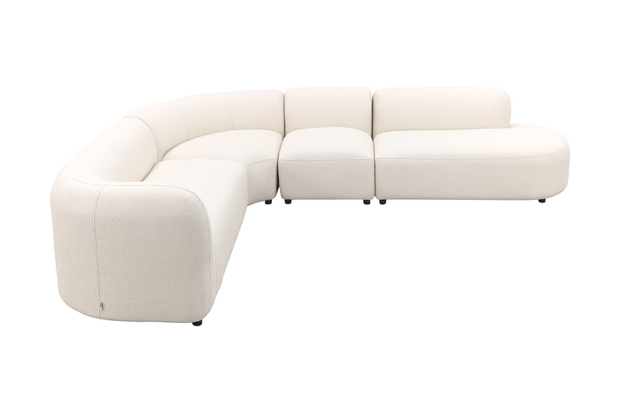 Madeira ronde hoekbank links + tussenelement - Naturel Sunbrella