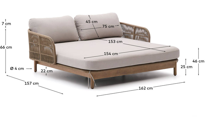Ligbed Catalina, 2 persoons ligstoel