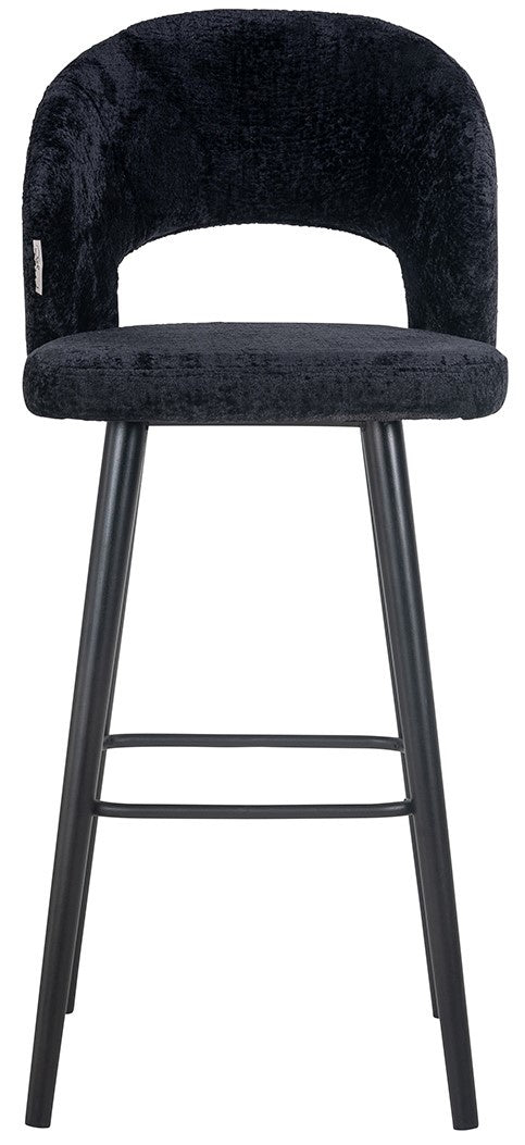 Richmond Interiors Savoy Barstoel Zwart Chenille