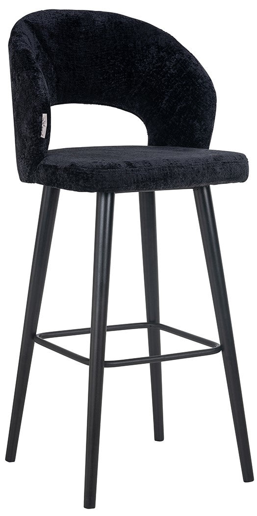 Richmond Interiors Savoy Barstoel Zwart Chenille