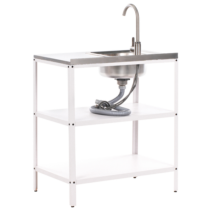 Beliani - VILAMA - Tuin kookeiland set - Wit - 2-delig - RVS