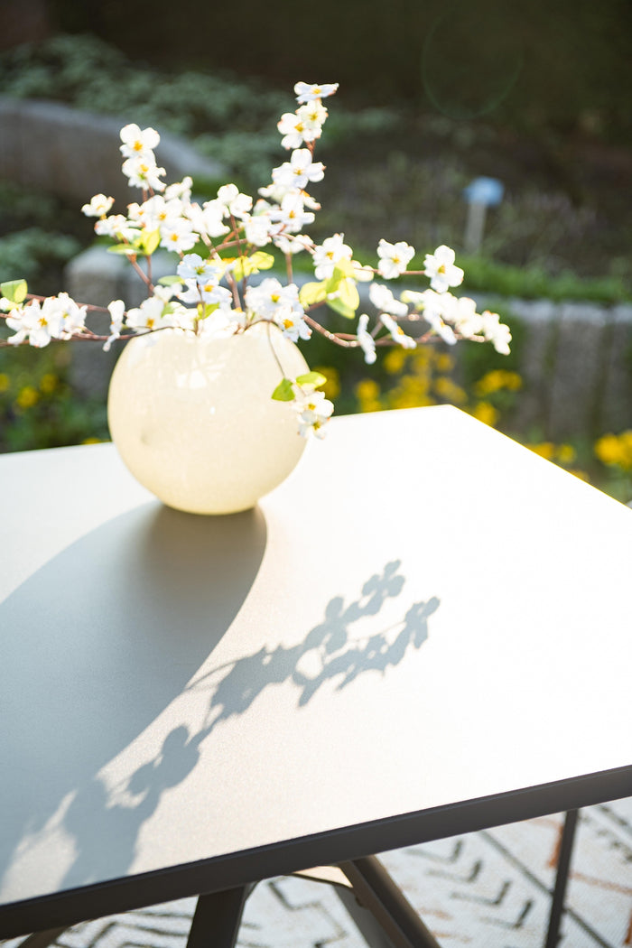 4-persoons tuinset - 4 Dido stoelen zwart - Rimini tafel