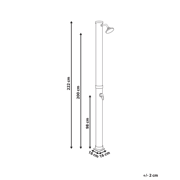 Beliani - ELQUI - Buitendouche op zonne-energie - Zwart|Zilver - PVC