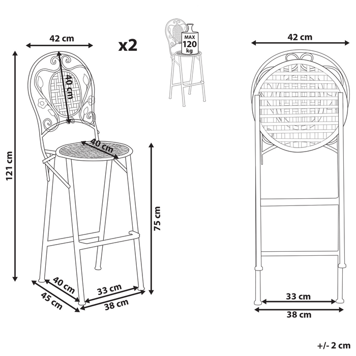 Beliani - BIVIO - Tuinbarkruk set van 2 - Lichtgroen - IJzer
