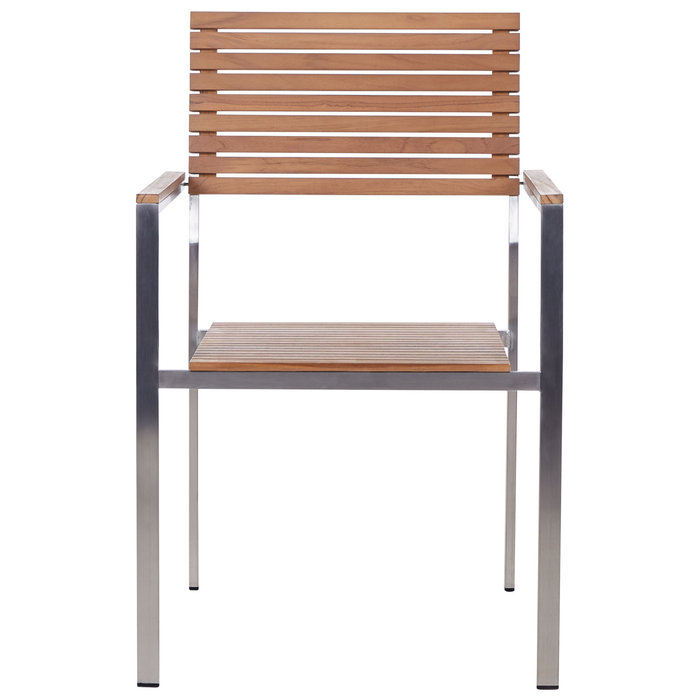 Beliani-VIAREGGIO II-Tuinstoel set van 6-Lichte houtkleur-Teakhout