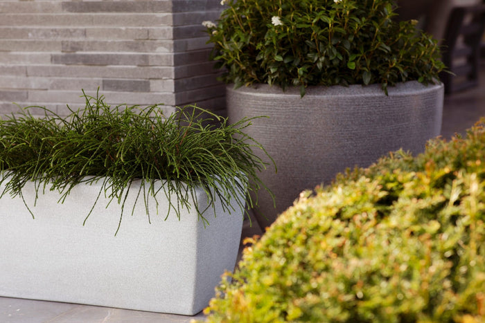 Capi Europe Bloembak rechthoek Arc Granite - 60x35x40 - Warm taupe