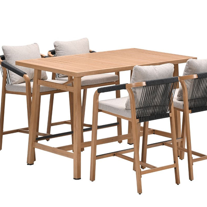 Monti barset - 5-dlg.- light teaklook - rope lava zwart - gobi sand