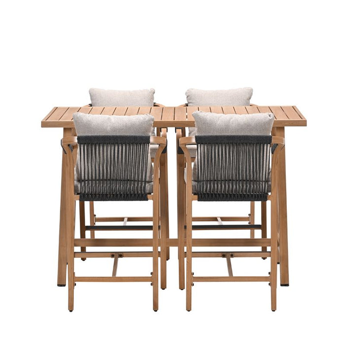 Monti barset - 5-dlg.- light teaklook - rope lava zwart - gobi sand