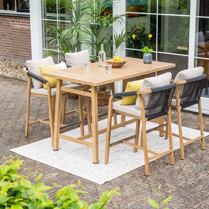 Monti barset - 5-dlg.- light teaklook - rope lava zwart - gobi sand