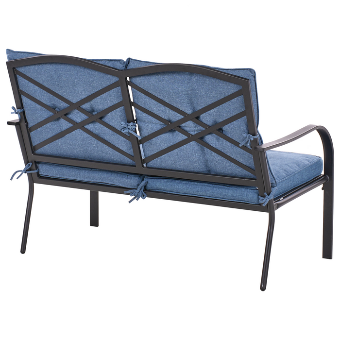 Beliani - MESTRINO - Loungeset 4-zits - Blauw - Staal