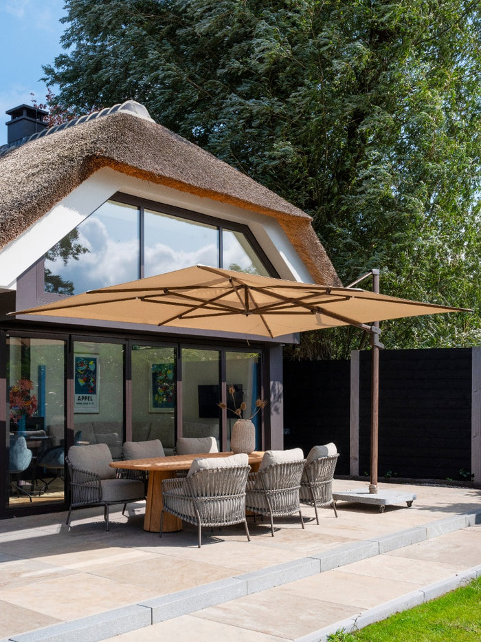 4 Seasons Finca Zweefparasol 300x400 cm. - beach|dark woodlook