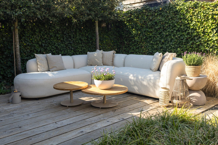 Madeira ronde hoekbank rechts - Naturel Sunbrella