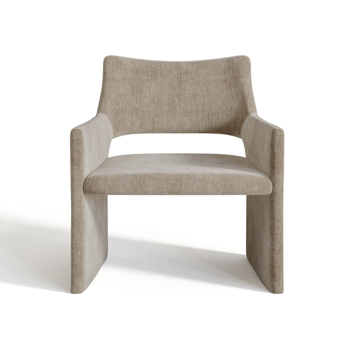 Taupe fluwelen stoel