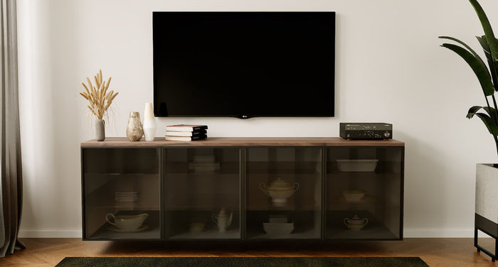 Artego Design Trentino Smoky 203 cm Zwevend Dressoir Walnoot