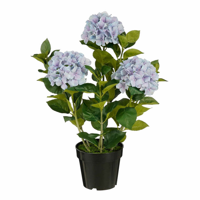 Mica Decorations Kunstbloem Hydrangea - 40x40x65 cm - Polyester - Blauw