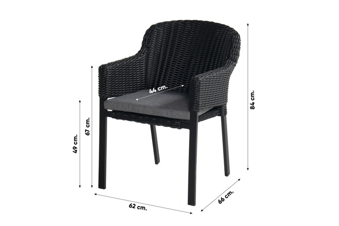 Hartman Cairo stapelbare tuinstoel - Zwart
