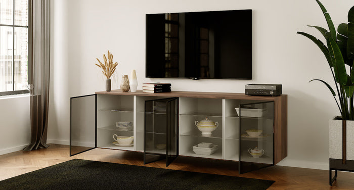 Artego Design Trentino Smoky 203 cm Zwevend Dressoir Walnoot