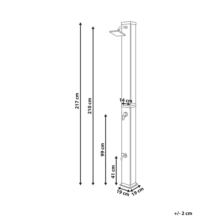 Beliani - YARACUY - Buitendouche op zonne-energie - Zwart - PVC