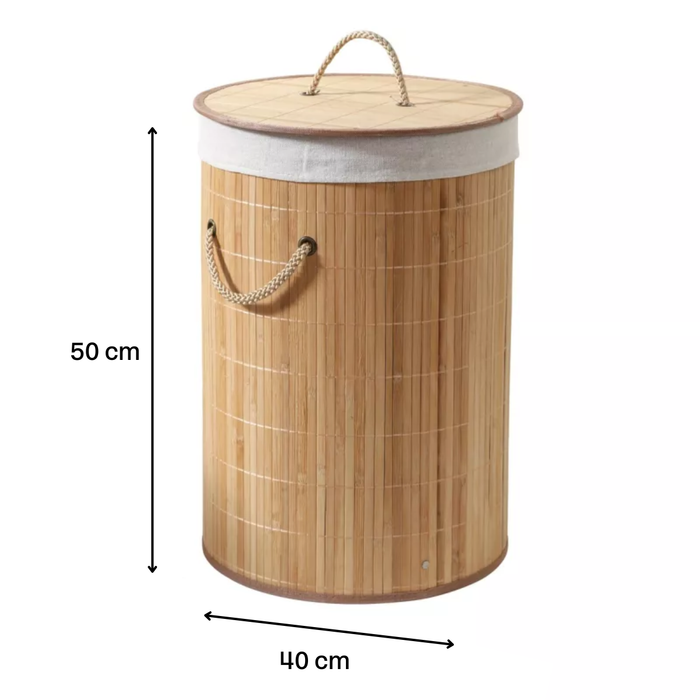 Calicosy - Ronde bamboe wasmand 60L - H50 cm