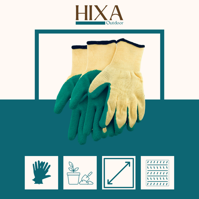 HIXA Tuinhandschoenen 2 Stuks Extra Grip Latex Groen One Size