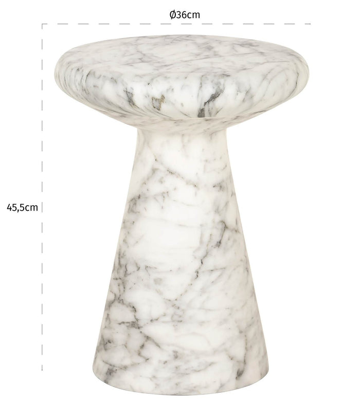 Richmond Interiors Lohan Ronde Bijzettafel Marmerlook Wit