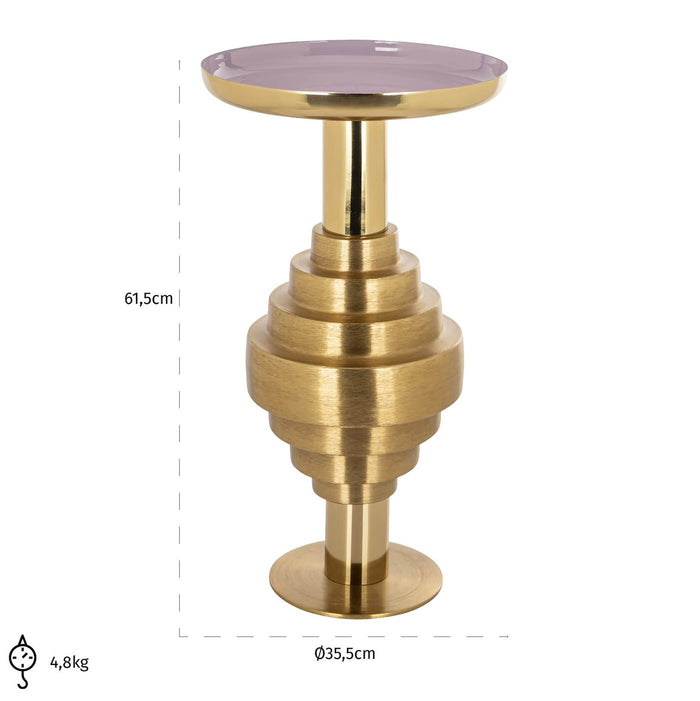 Richmond Interiors Empire Bijzettafel Goud | Paars
