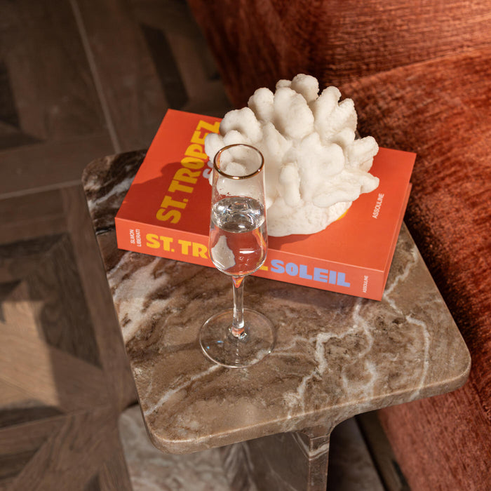 Richmond Interiors Benson Marmer Bijzettafel Bruin