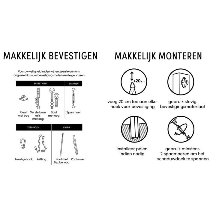 Coolfit schaduwdoek driehoek 90° - 5.0x5.0x7.1m - Zand