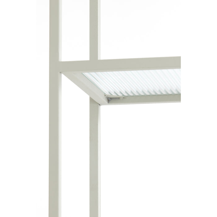 Light&living Kast open 100x36x200 cm PIUAR glas helder+crème