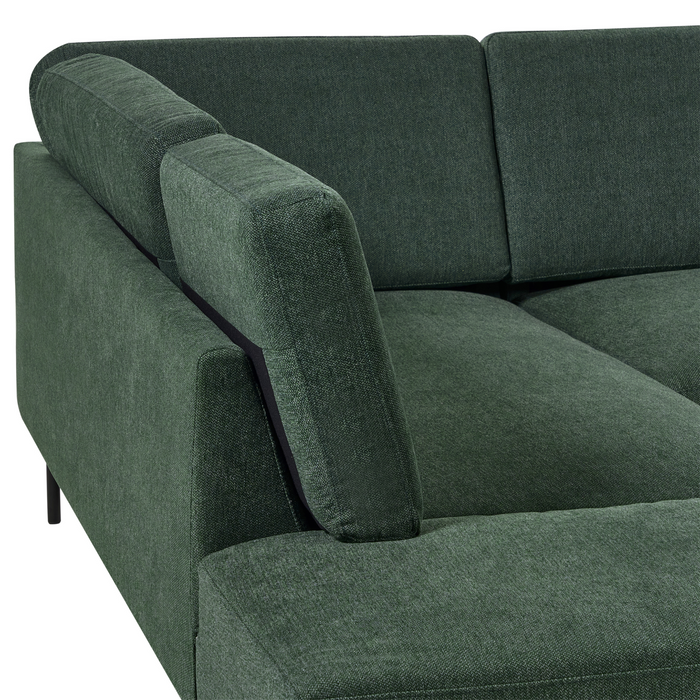 Beliani-BREDA-Hoekbank 4-zits-Donkergroen-Rechtszijdig-Polyester