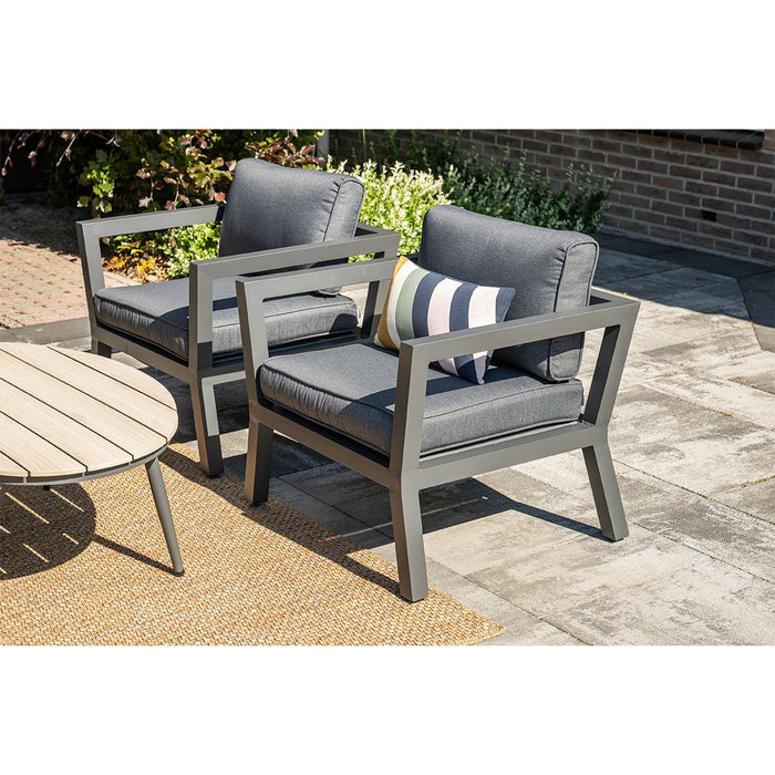 5-delige loungeset Ridge –4 luxe lounge fauteuils inclusief salontafel