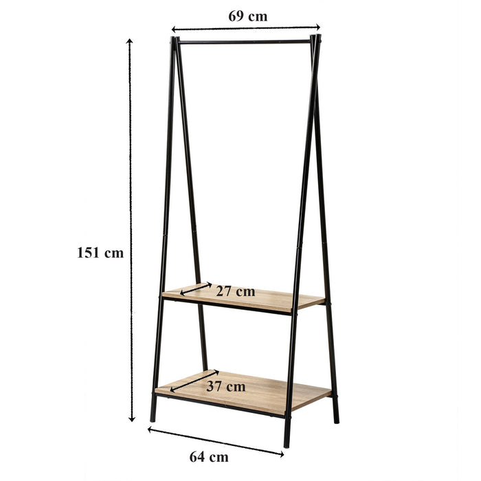 Calicosy - Rek met 2 planken in industriële stijl - H151 cm