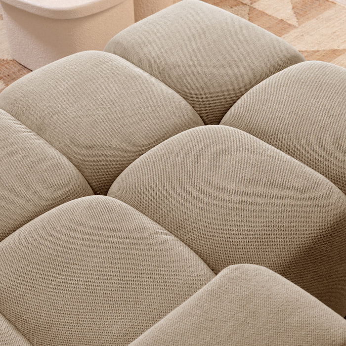 by fonQ Charme U-bank met Slaapfunctie - Weefstof - Beige