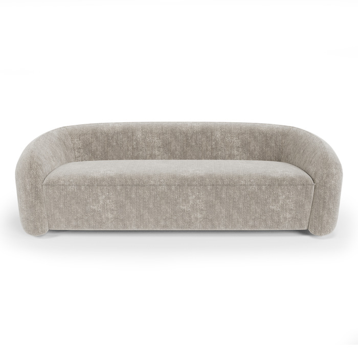 3-zits taupe fluwelen bank met structuur