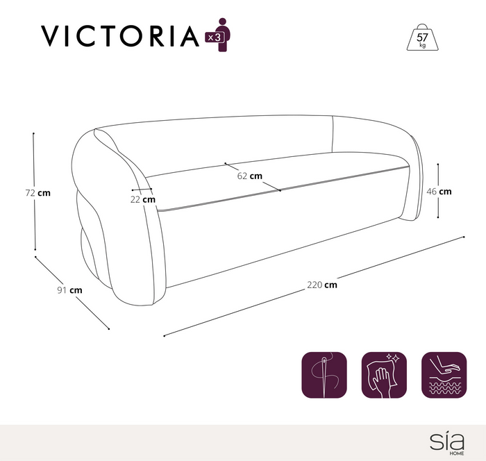 3-zits taupe fluwelen bank met structuur