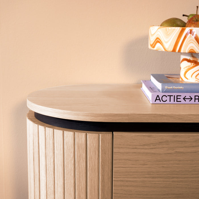 by fonQ Lameller Tv-meubel 4-deurs - Licht Eiken