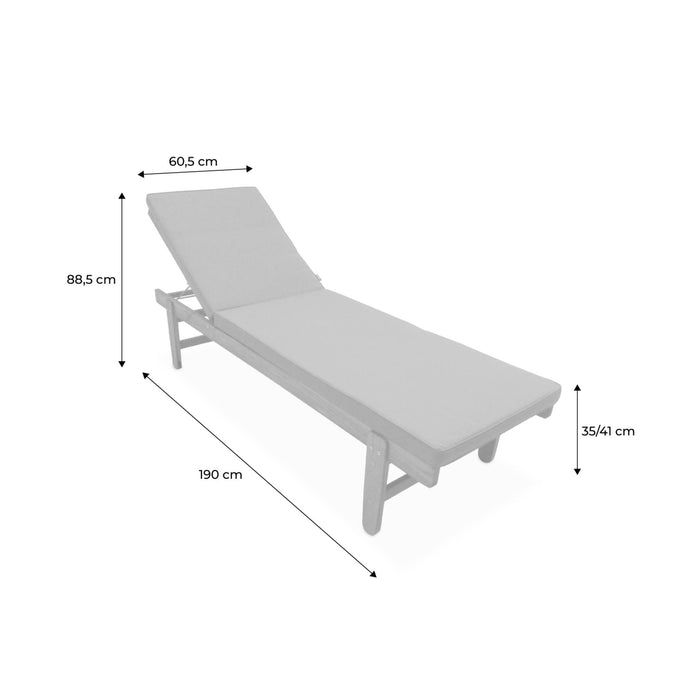 sweeek - Houten ligstoel met meerdere standen en wielen (set van 2)