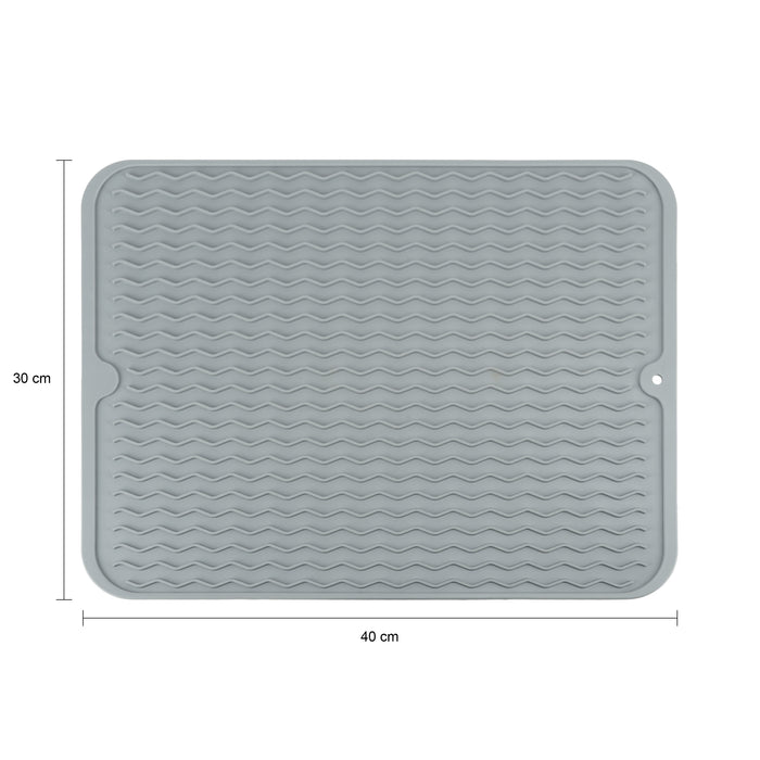 QUVIO Afdruipmat - Silicoon - Grijs