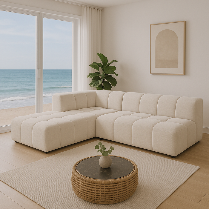 Hoekbank Belami creme links Kare Design