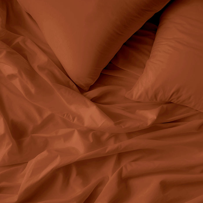 by fonQ Fresh Dekbedovertrek 140 x 200/220 cm - Terracotta