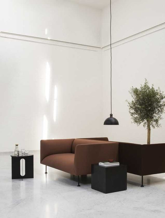 Androgyne bijzettafel Ø40 zwart, Marquina marmer zwart