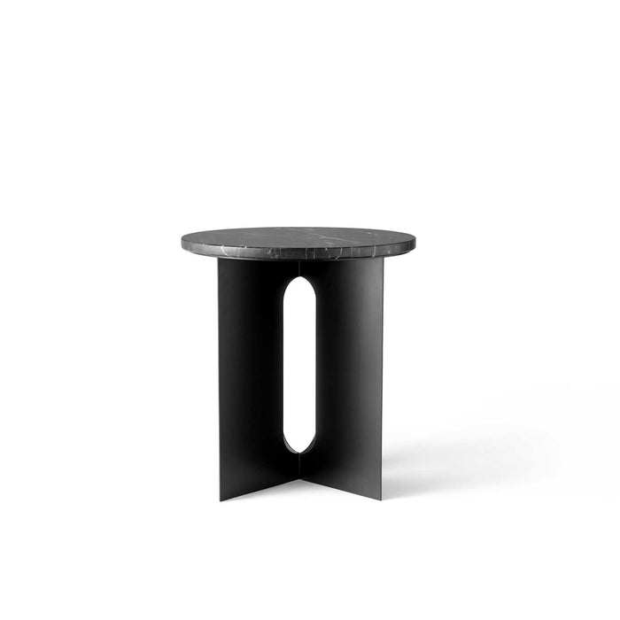 Androgyne bijzettafel Ø40 zwart, Marquina marmer zwart
