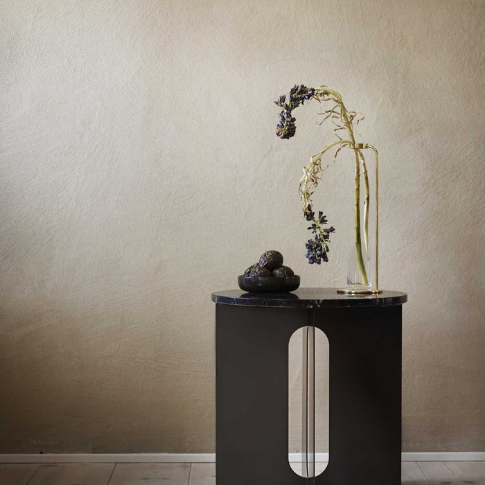 Androgyne bijzettafel Ø40 zwart, Marquina marmer zwart