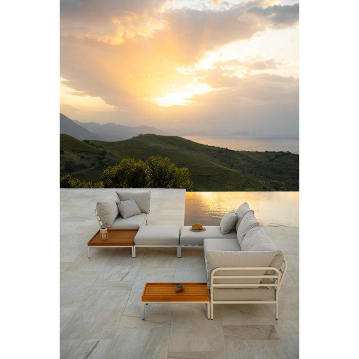 Houe Level2 Ottoman voetenbank Dark Grey frame Ash