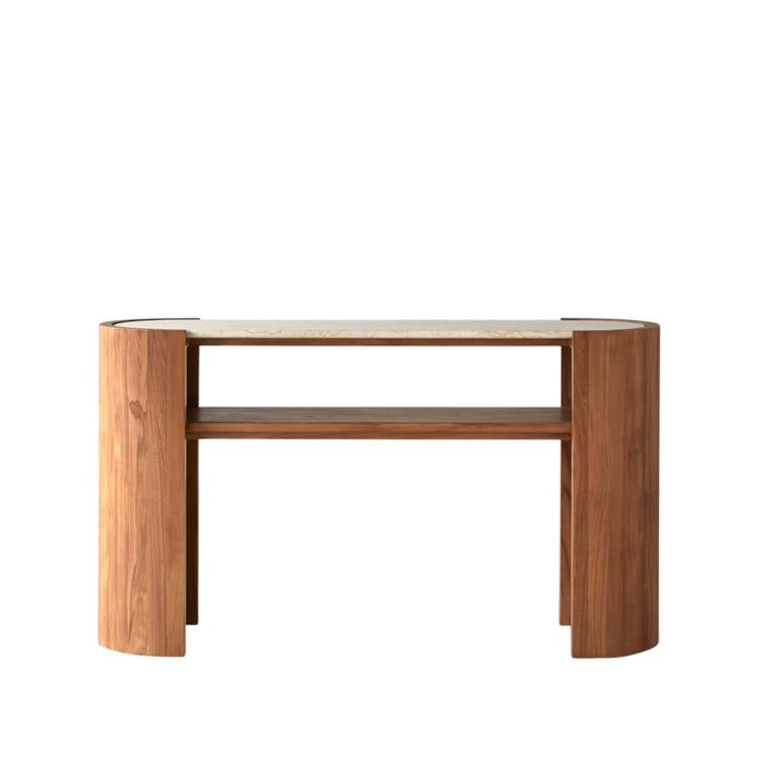 Tikamoon - Consoletafel in teakhout en marmer 140 Virgile