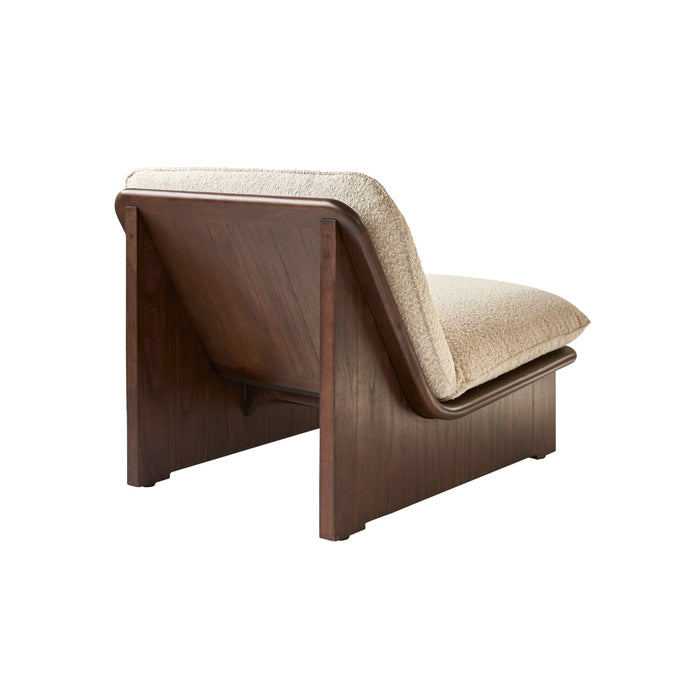 Tikamoon - Folk - Fauteuil in massief mindihout en ecru stof