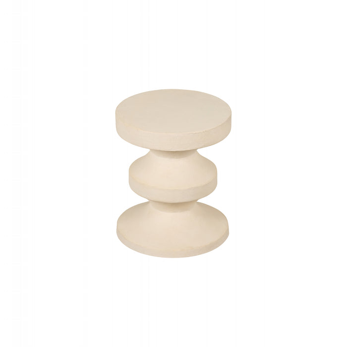 Bijzettafel Kreien - Beige|Creme - Metaal | Papier Maché